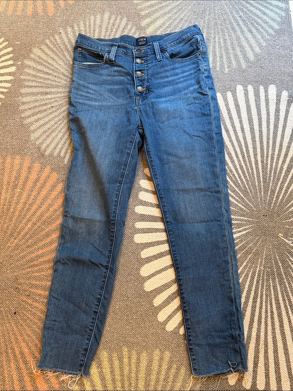 J. Crew High-Rise Button-Fly Blue Skinny Jeans